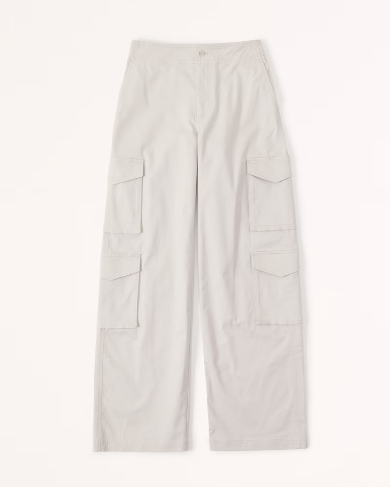 Abercrombie & Fitch Women's Baggy Relaxed Cargo Pant in Light Grey - Size 28S | Abercrombie & Fitch (US)