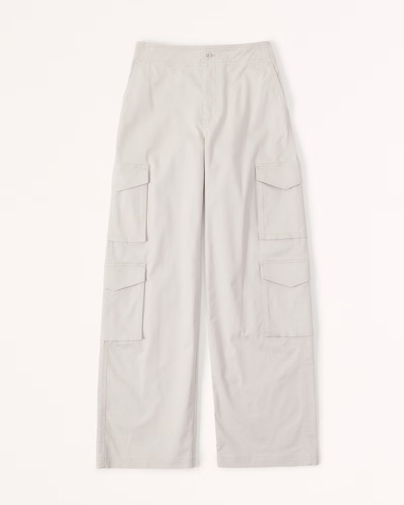 Abercrombie & Fitch Women's Baggy Relaxed Cargo Pant in Light Grey - Size 28S | Abercrombie & Fitch (US)