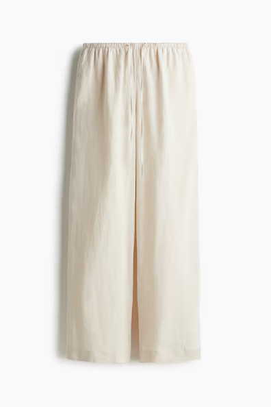 H & M - Linen Drawstring Pants - Beige | H&M (US + CA)