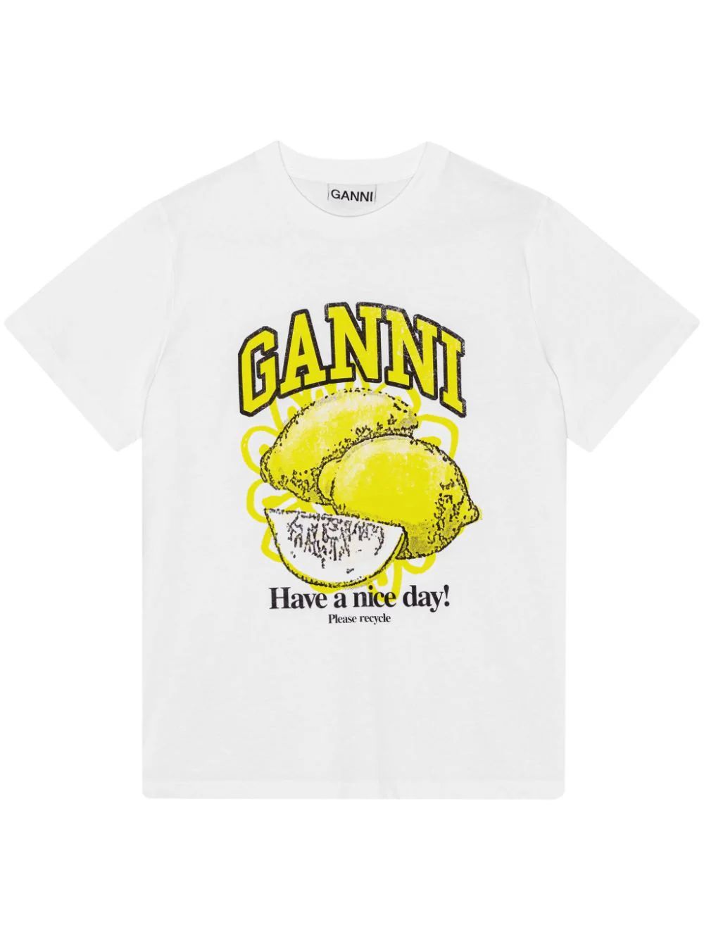 GANNI logo-print organic-cotton T-shirt - Farfetch | Farfetch Global