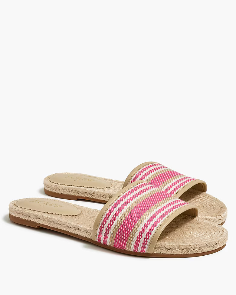 Striped espadrille slide sandals | J.Crew Factory