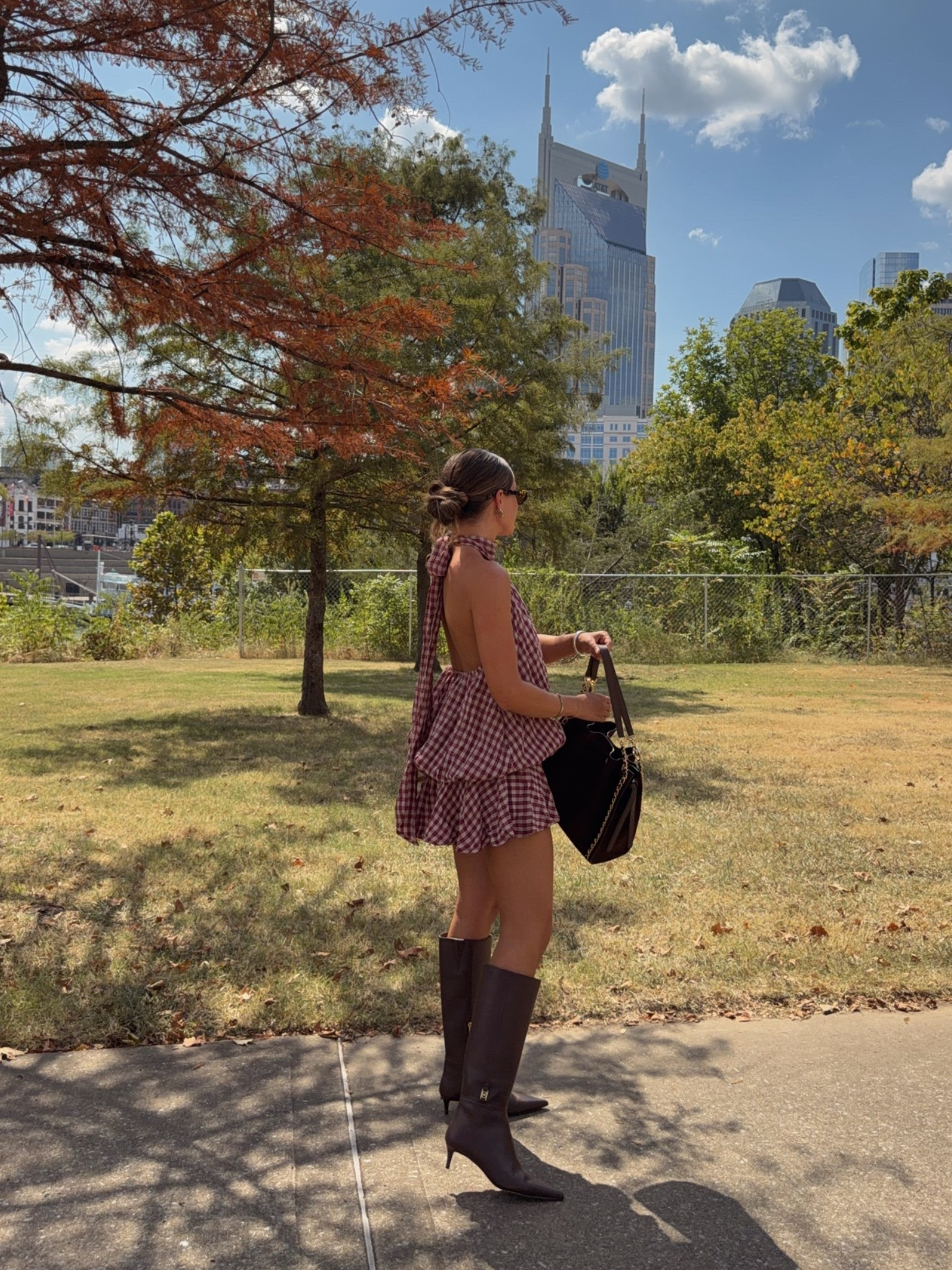 Fall outfit idea! The brown leather Nalia kitten heel boots,  the Mina large suede chain shoulder bag and the two toned watch are all on major sale at @michaelkors-us 😍 the boots are TTS! #MKpartner #michaelkors

#LTKootd #LTKSeasonal #LTKSaleAlert #LTKSeasonal #LTKSaleAlert #LTKootd