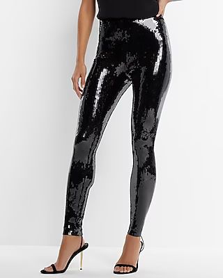 Super High Waisted Sequin Leggings | Express