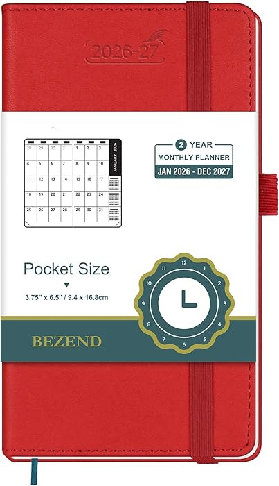 Pocket Monthly Planner 2026-2027 (3.5" x 6.5") 2 Year Calendar Book for Purse with Note Pages, 10... | Amazon (US)