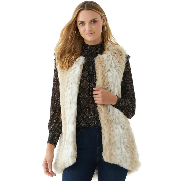 Scoop Women's Faux Fur Vest | Walmart (US)