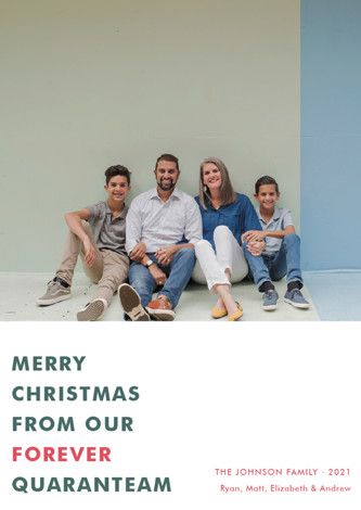 "The Quaranteam" - Customizable Holiday Petite Cards in Green or Red by Toast & Laurel. | Minted