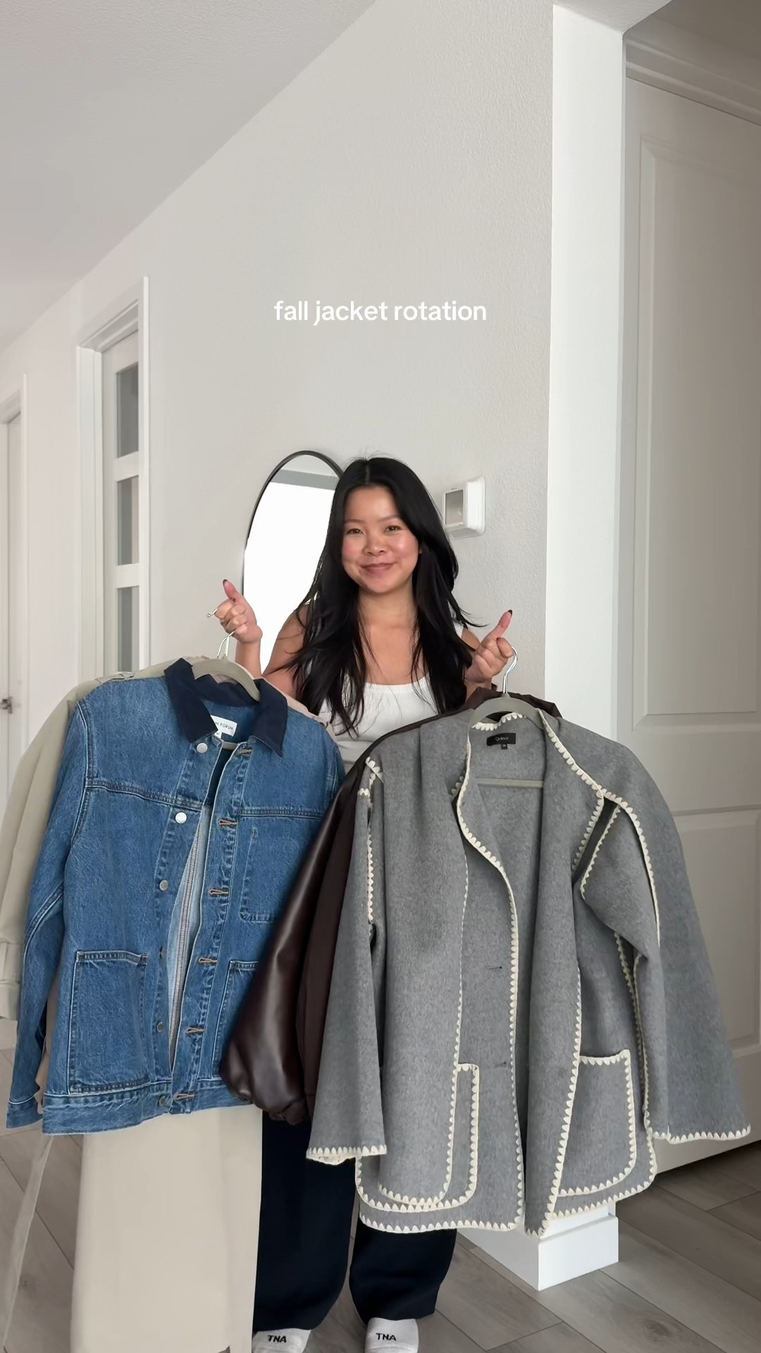 Size XS in grey coat
Size S in brown jacket 
Size S in bomber jacket
Size 0 in utility jacket
Size XS in denim barn jacket
Size XS in cropped trench
Size XS in long trench


#LTKPetite #LTKStyleTip #LTKSeasonal