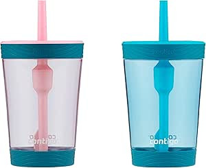 Contigo Kids Spill-Proof 14oz Tumbler with Straw and BPA Free Plastic, 2 Pack Strawberry Cream & ... | Amazon (CA)