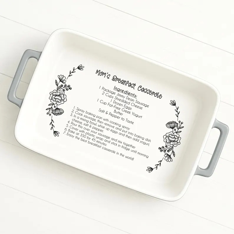 Custom Engraved Casserole Dish | Personalized | Hand Written Recipe | Recipe Pan | Engraved Bakin... | Etsy (US)