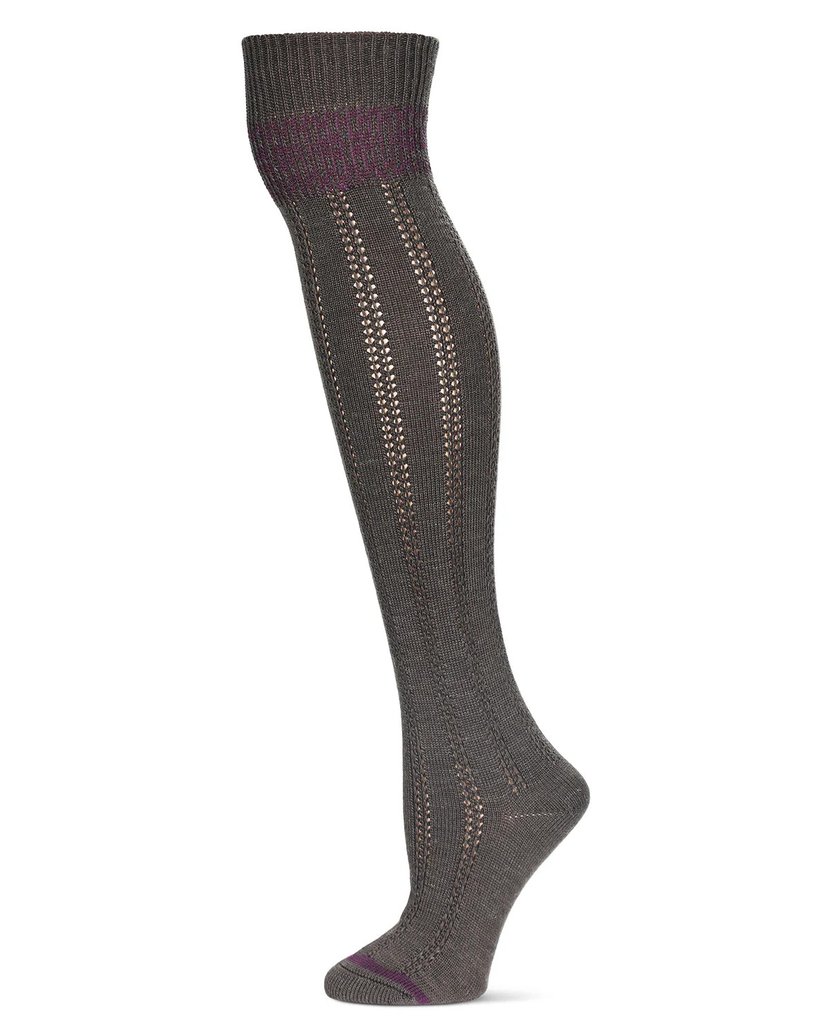 Women's Fair Isle Border Wool Blend Over The Knee Warm Sock | Memoi