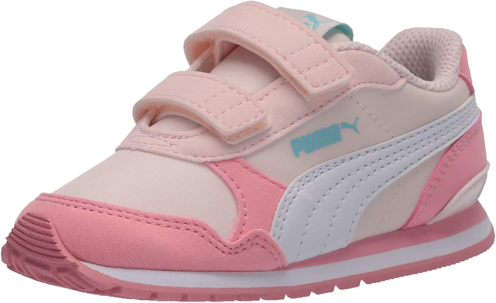 PUMA girls St Runner Hook and Loop Sneaker, Rosewater-peony-puma White, 5 Toddler US | Amazon (US)