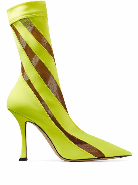 x Mugler mesh-stripe mid-calf boots | Farfetch (US)