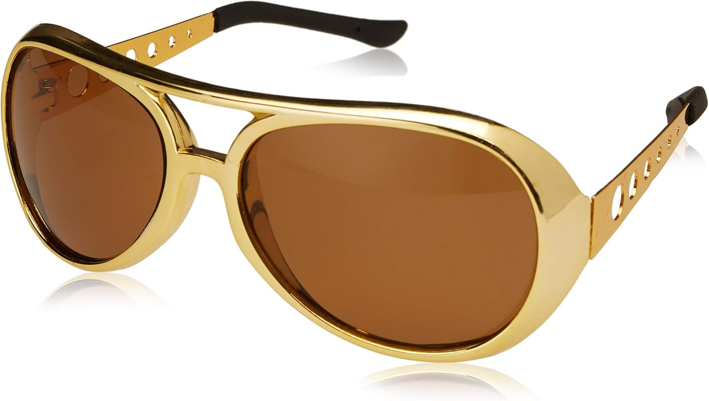 Kangaroo Gold 60s Rock Star Aviator Sunglasses; Metal Side Pieces | Amazon (US)