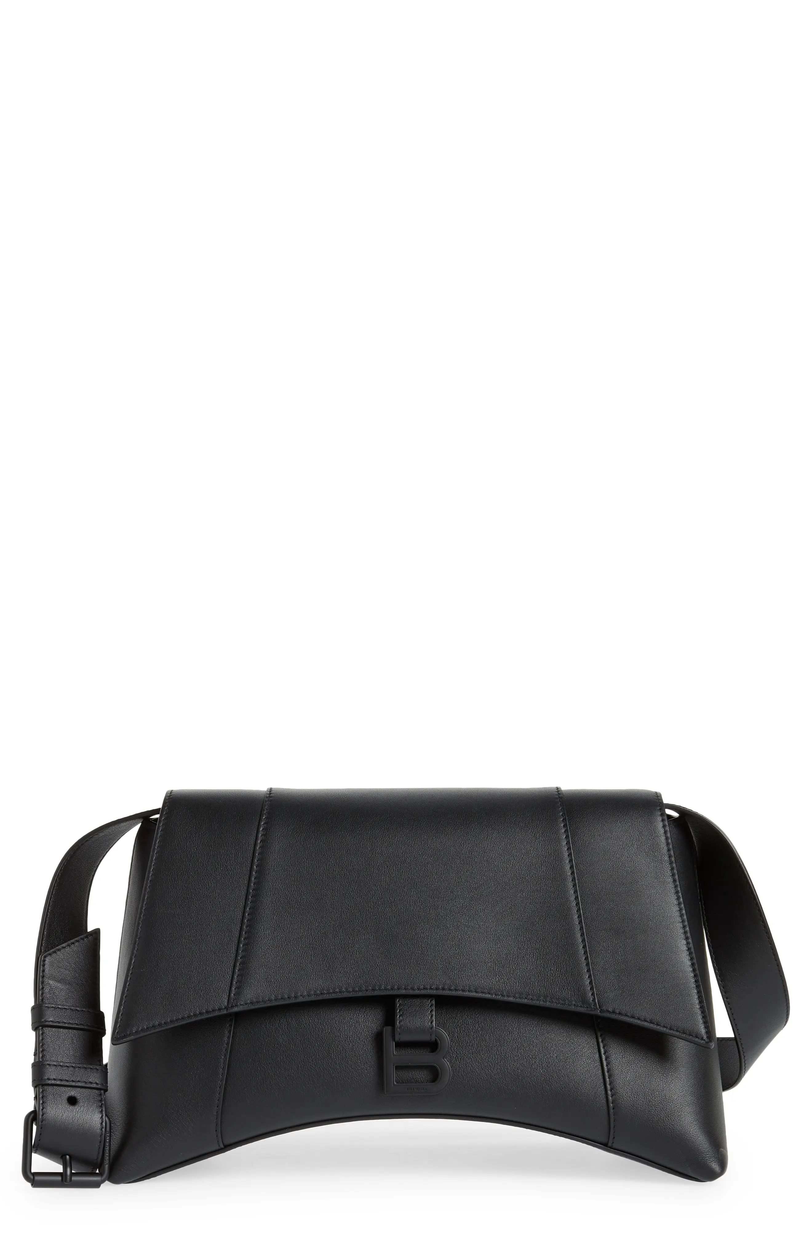 Balenciaga Medium Downtown Leather Shoulder Bag in Black at Nordstrom | Nordstrom