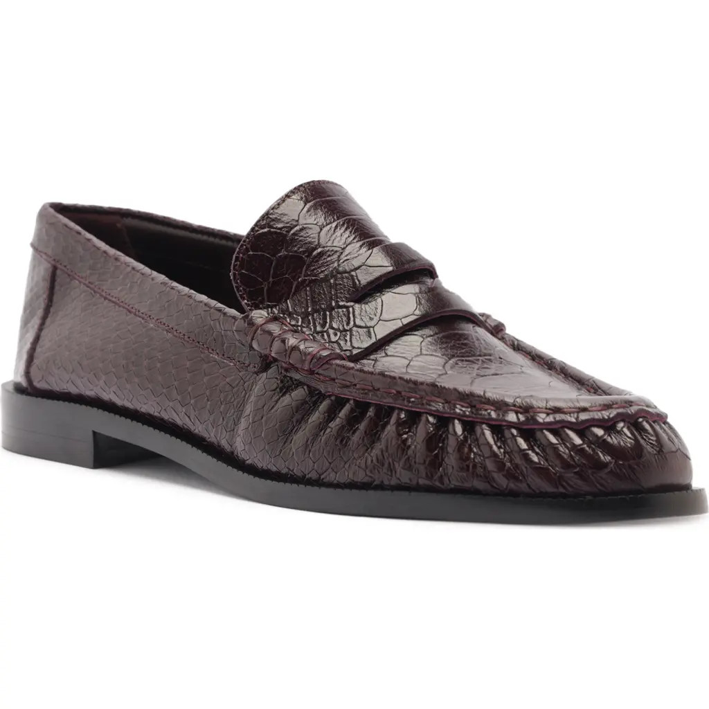 Schutz Tyche Penny Loafer in Dark Plum at Nordstrom, Size 6 | Nordstrom