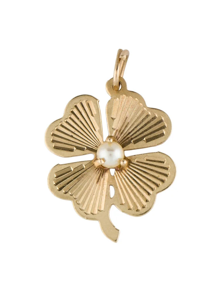 14K Pearl Clover Pendant | The RealReal