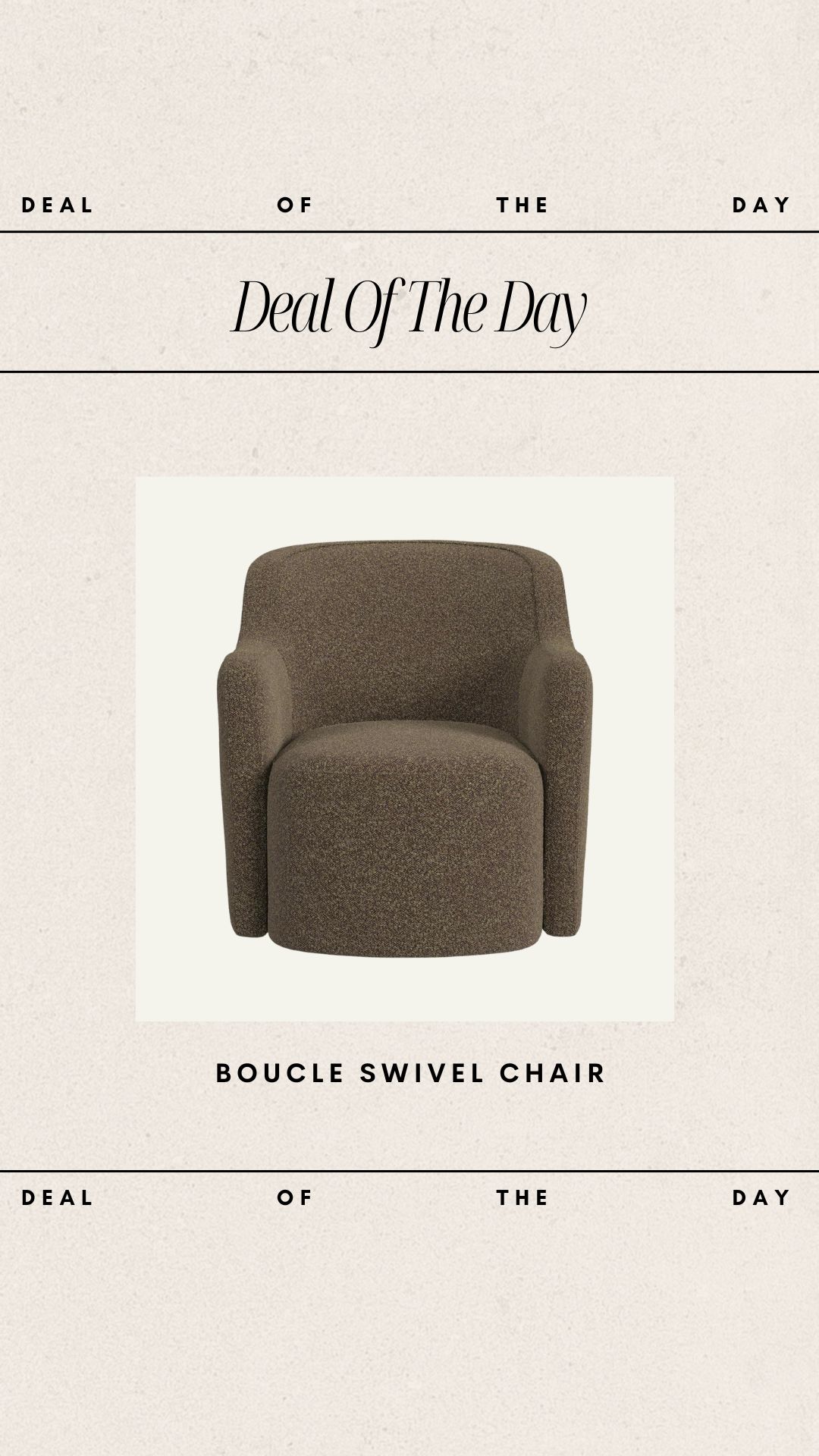 Deal of the Day - Boucle Swivel Chair! | Amazon (US)