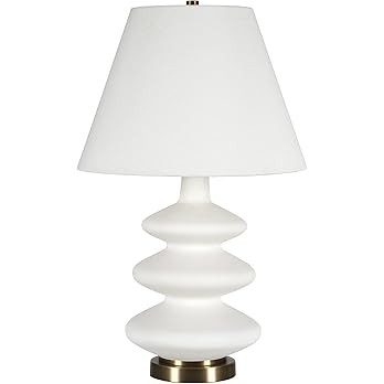 Henn&Hart 26.5" Tall Triple Gourd Table Lamp with Fabric Shade in Cloud White, for Home, Living R... | Amazon (US)