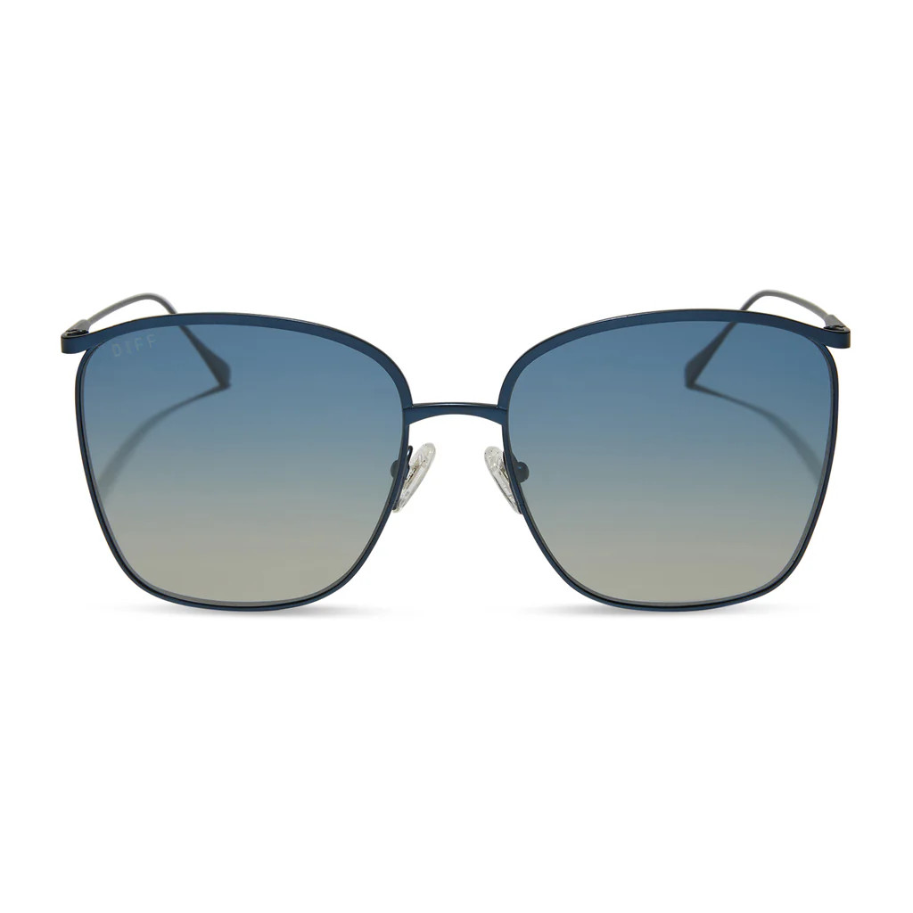 VITTORIA - DEEP NAVY METAL + AEGEAN BLUE FLASH + POLARIZED SUNGLASSES | DIFF Eyewear