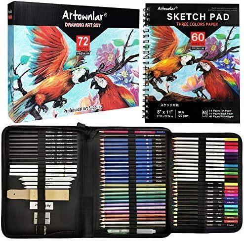 Artownlar 72 Pack Drawing Sketching Set with 8x11" Sketchbook | Pro Art Supplies Kit for Artist Adul | Amazon (US)