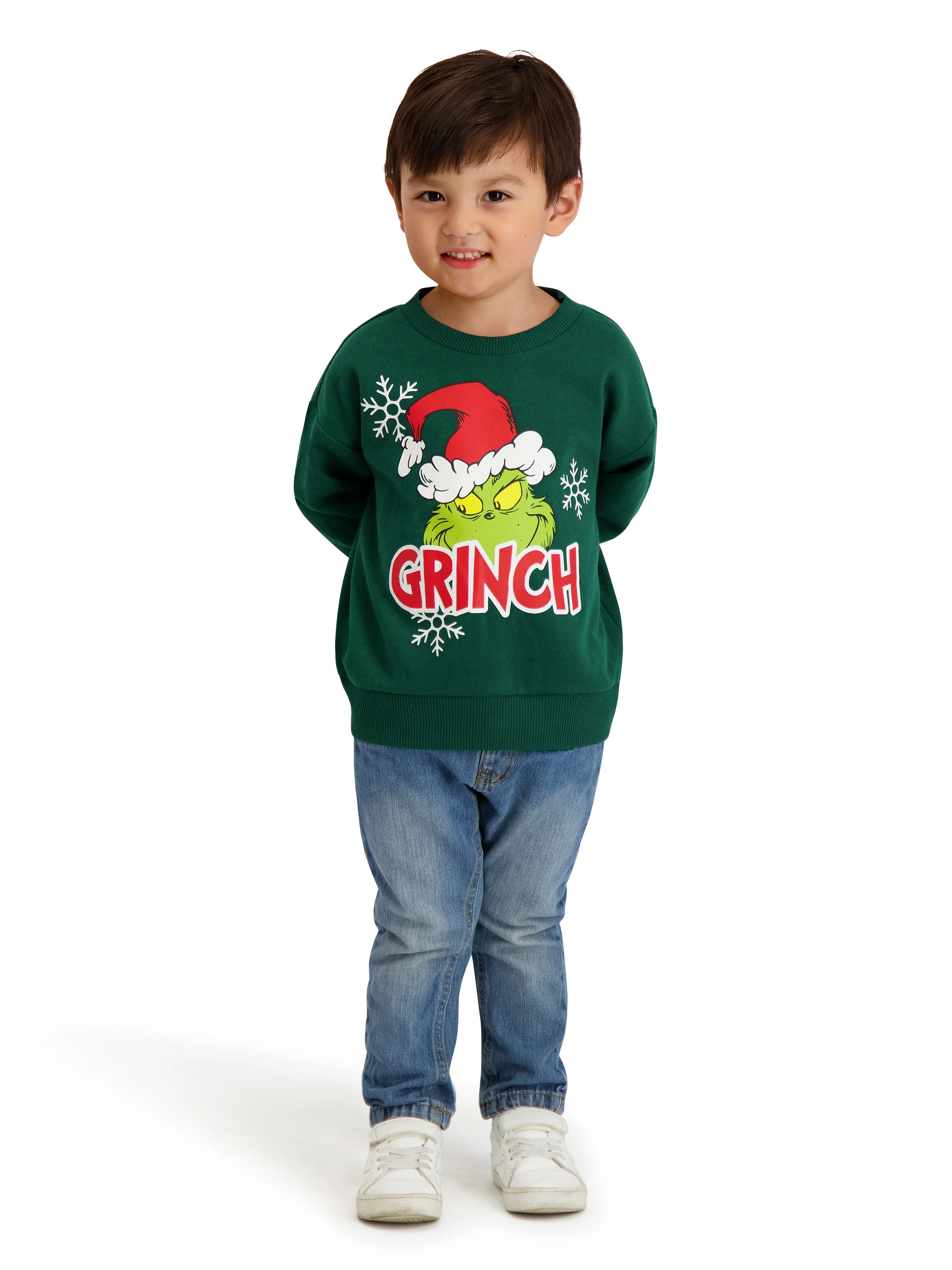 Dr. Seuss The Grinch Toddler Unisex Long Sleeve Green Sweatshirt, Sizes 12M-5T | Walmart (US)