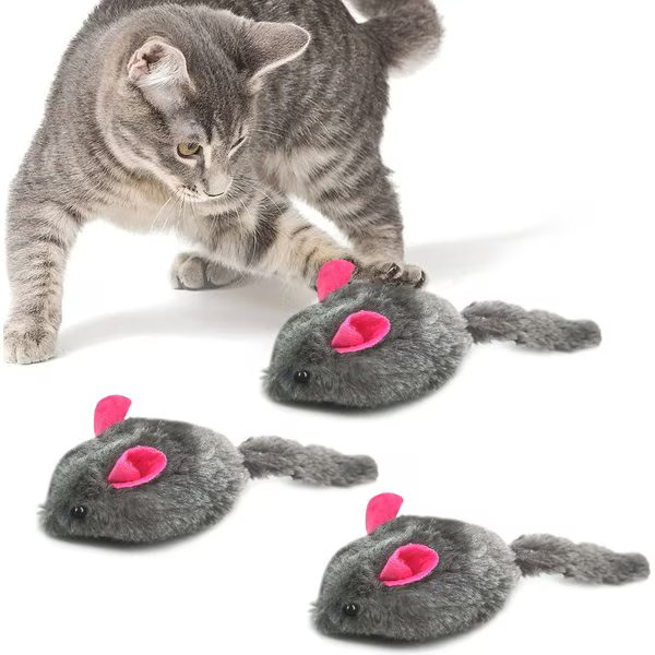 SunGrow Interactive Ferret & Cat Squeaky Mouse Plush & Kicker Toy for Indoor Fetch Play, 3 count | Chewy.com