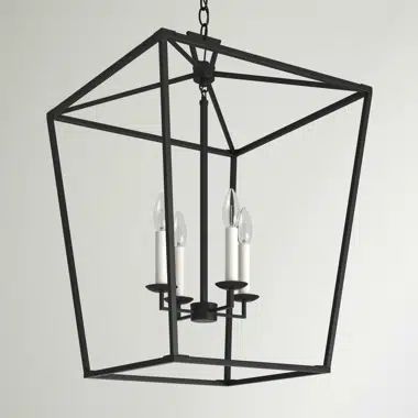 Finnegan 4 - Light Dimmable Lantern Square / Rectangle Chandelier | Wayfair North America