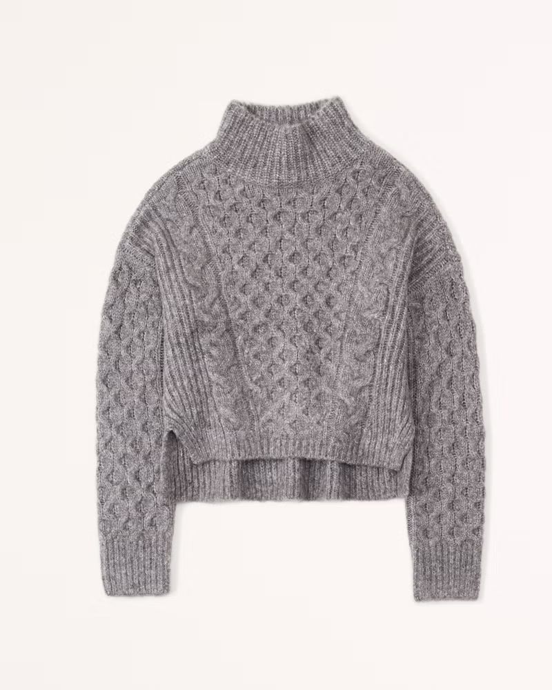 Women's Cable Turtleneck Sweater | Women's | Abercrombie.com | Abercrombie & Fitch (US)