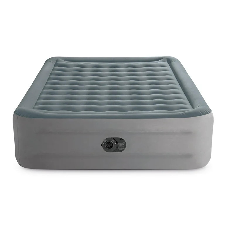 Intex 18" Queen Comfort Plush Raised Air Mattress Bed with Built-in Pump | Walmart (US)