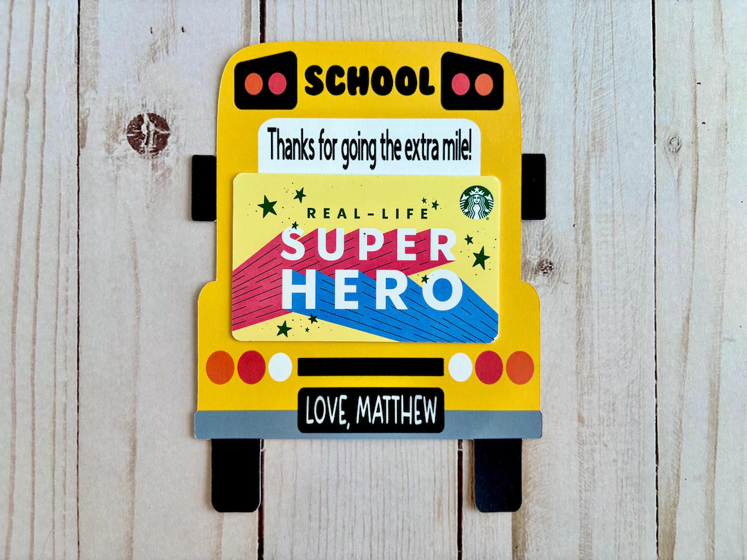 PRINTED School / City Bus Driver School Appreciation Thank You Gift Card Holder | Appreciation | ... | Etsy (Global)