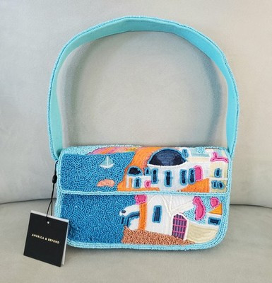 America & Beyond Beaded Shoulder Bag Santorini Greece Purse Handmade in India | eBay | eBay US