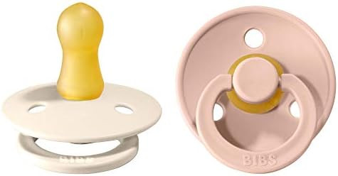 BIBS Colour Baby Pacifier 2-Pack | Made in Denmark | BPA Free Dummy Soother, Round Nipple. Natura... | Amazon (US)