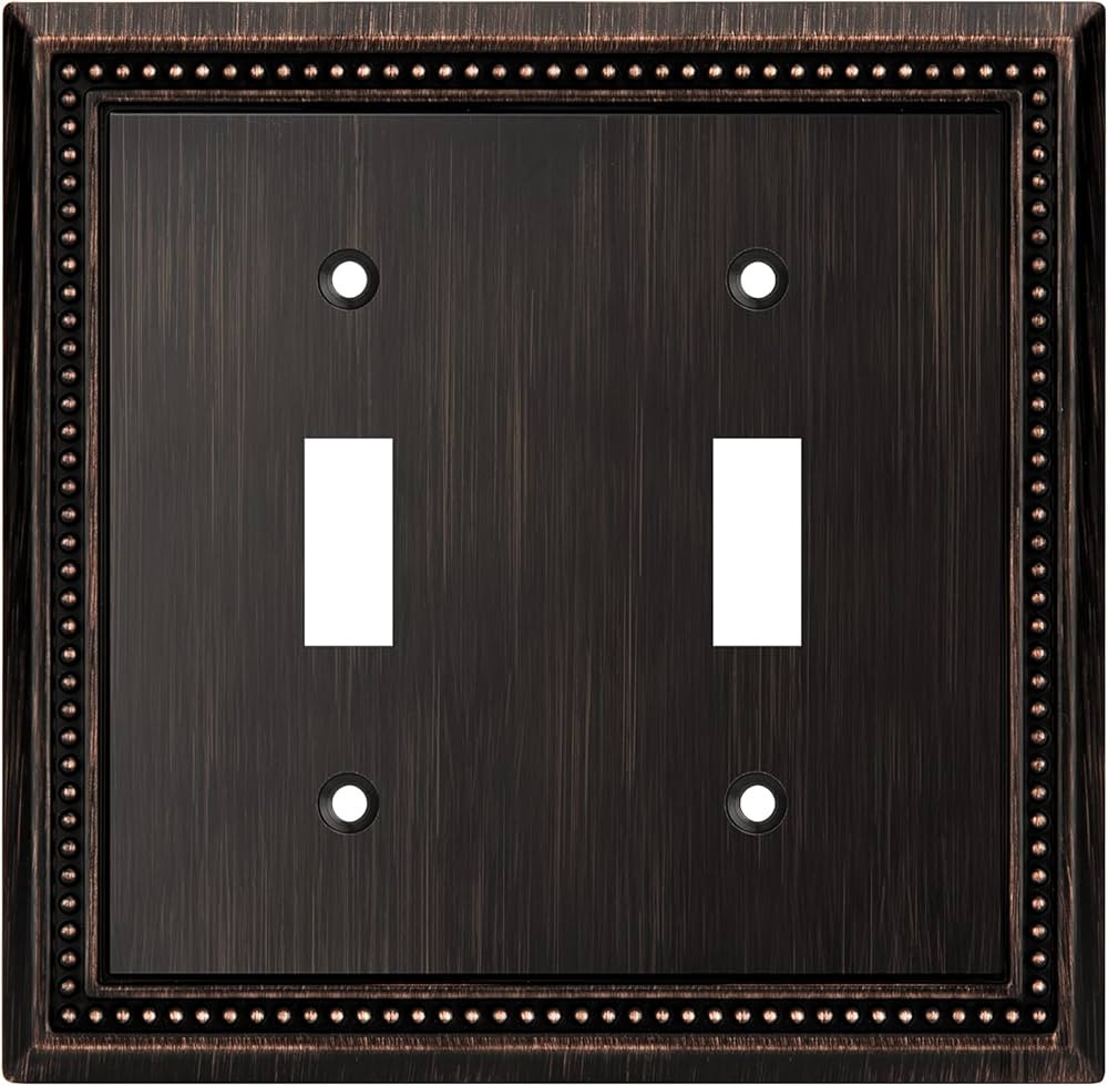Henne Bery Sunken Pearls Heavy Duty Decorative Wall Plate Switch Plate Outlet Cover (Double Toggl... | Amazon (US)