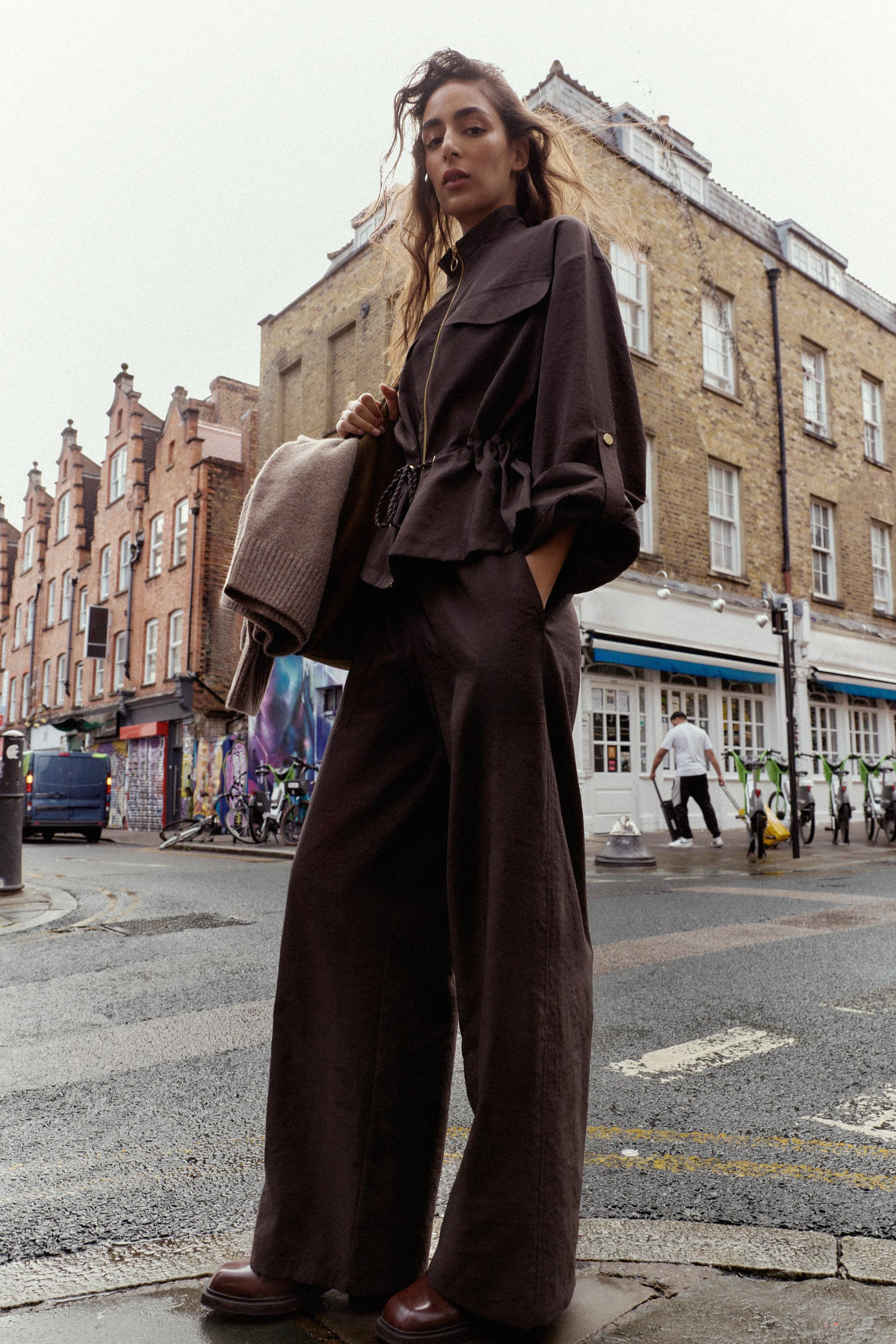 WIDE LEG ELASTIC WAIST PANTS | Zara US