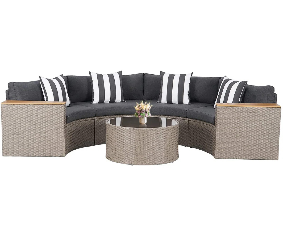 Damien Premium All-Weather Wicker 4 - Person Modular Patio Conversation Set with Cushions | Wayfair North America