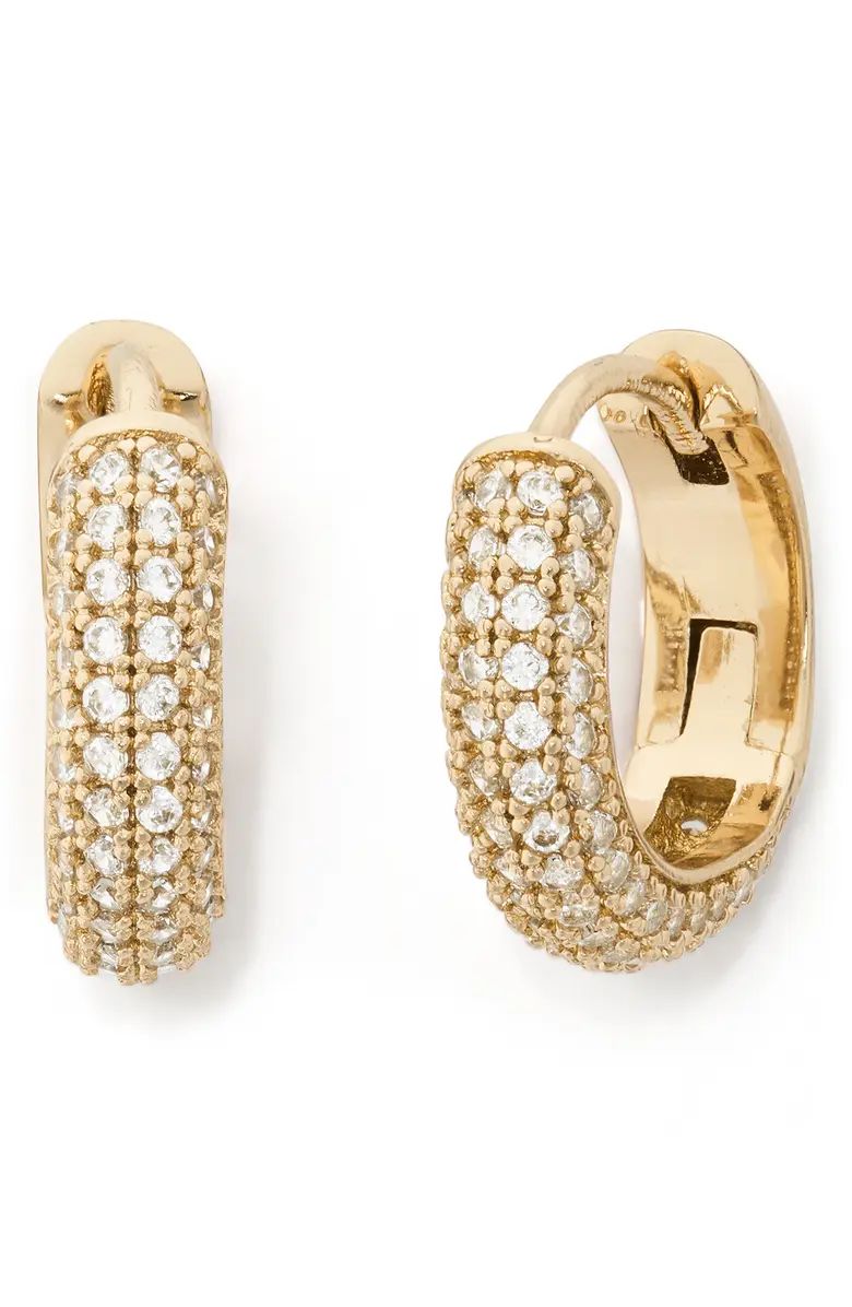 brilliant statements pavé mini huggie hoop earrings | Nordstrom