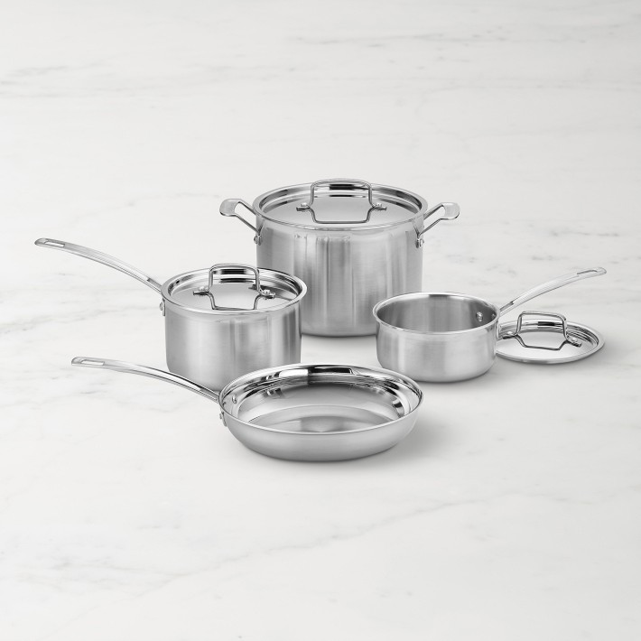 Cuisinart MultiClad Pro Tri-Ply Stainless-Steel 7-Piece Cookware Set | Williams-Sonoma