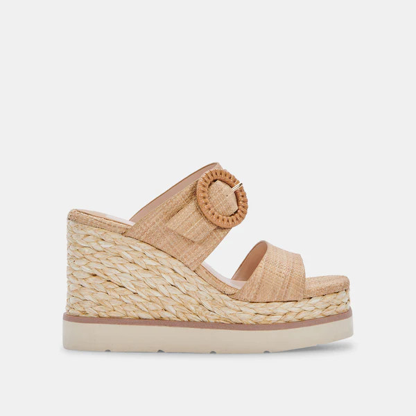 LAURYN WEDGES IN LT NATURAL RAFFIA | DolceVita.com