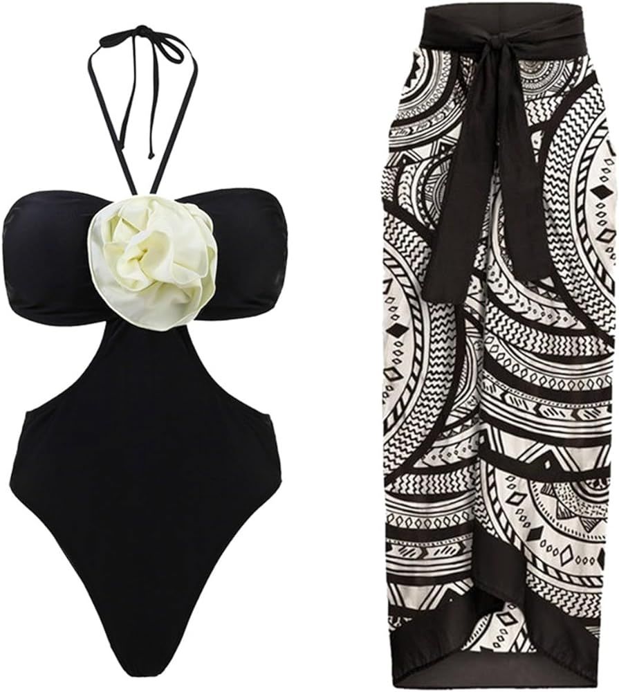 Women Front Twist Leopard One Piece Bathing Suit High Waist Tummy Control Swimwear Swimmi... | Amazon (US)