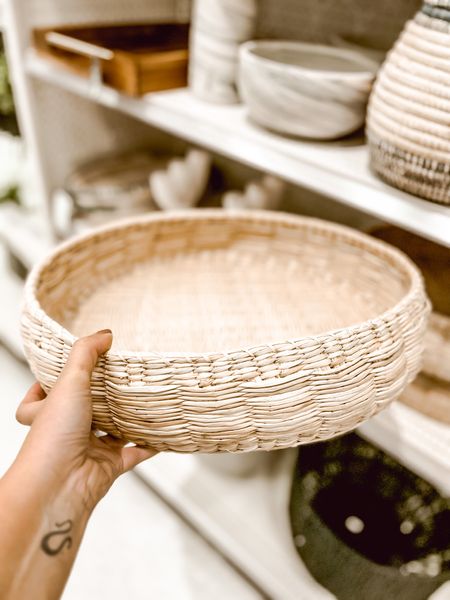 Woven round tray from Target. 

#LTKSeasonal #LTKhome #LTKFind