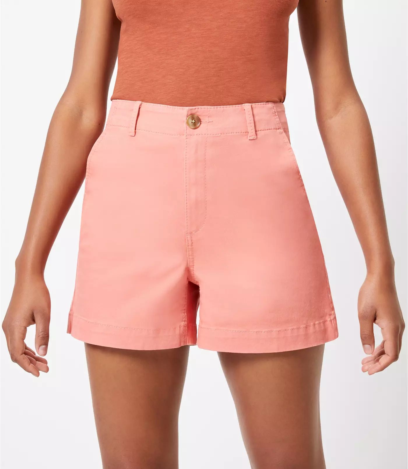 Curvy Washed Twill Shorts | LOFT | LOFT