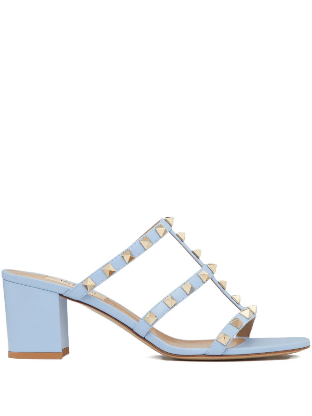 Valentino Garavani Rockstud 60mm leather sandals - Blue | Farfetch Global