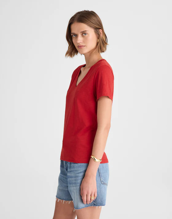 The Easy V-Neck Tee in Soft Slub | Madewell