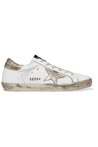Golden Goose Deluxe Brand - Superstar Distressed Leather Sneakers - White | NET-A-PORTER (US)
