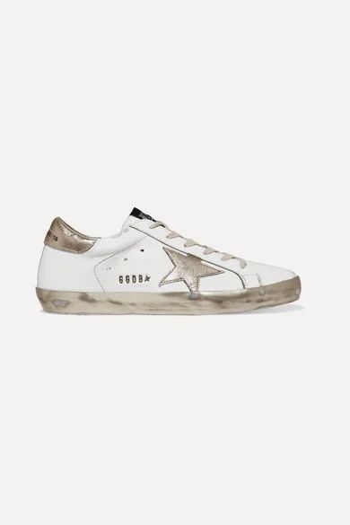 Golden Goose Deluxe Brand - Superstar Distressed Leather Sneakers - White | NET-A-PORTER (US)