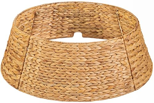 KOLWOVEN 42in Christmas Tree Collar, Christmas Tree Ring Adjustable Water Hyacinth Skirt, Christm... | Amazon (US)