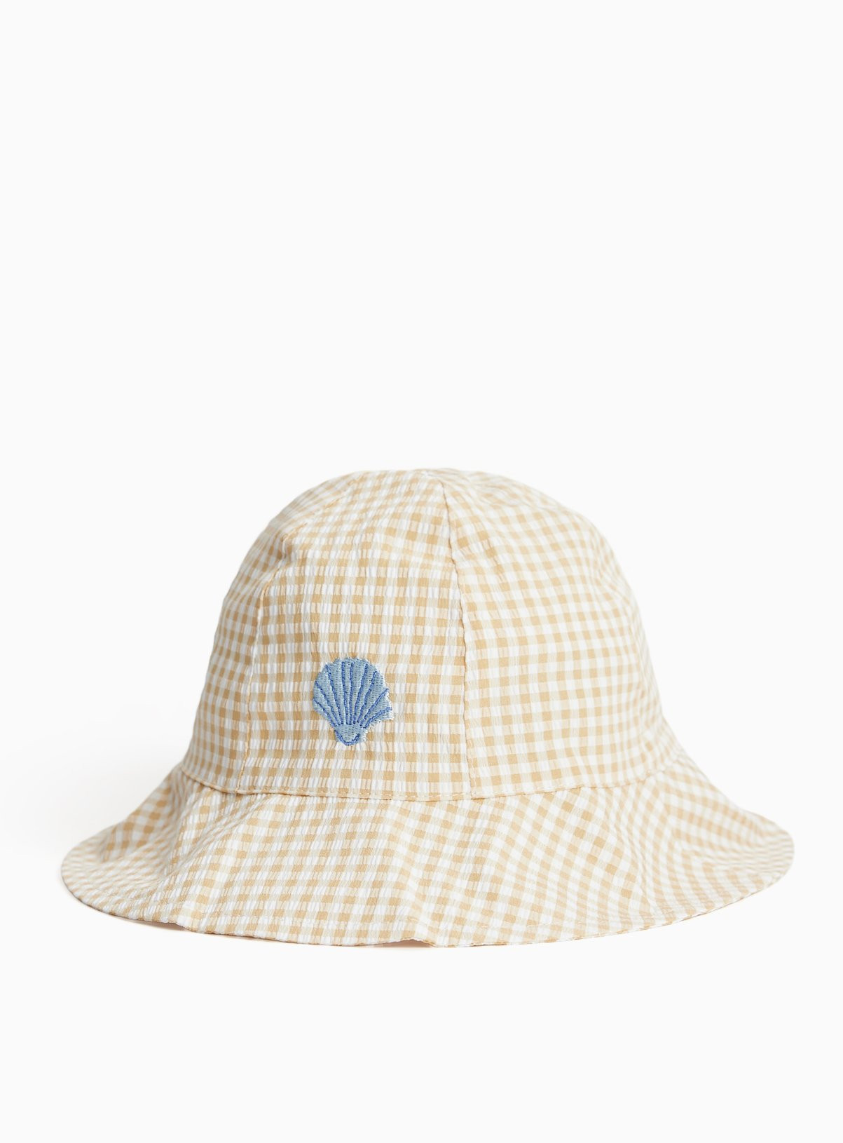 Yellow Gingham Shell Motif Bucket Hat 6-12 months | Tu Clothing