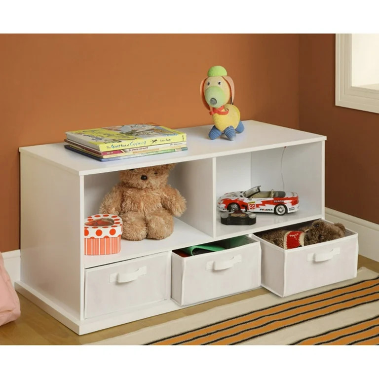 Badger Basket Kid's Storage Shelf Cubby with Three Baskets - White | Walmart (US)
