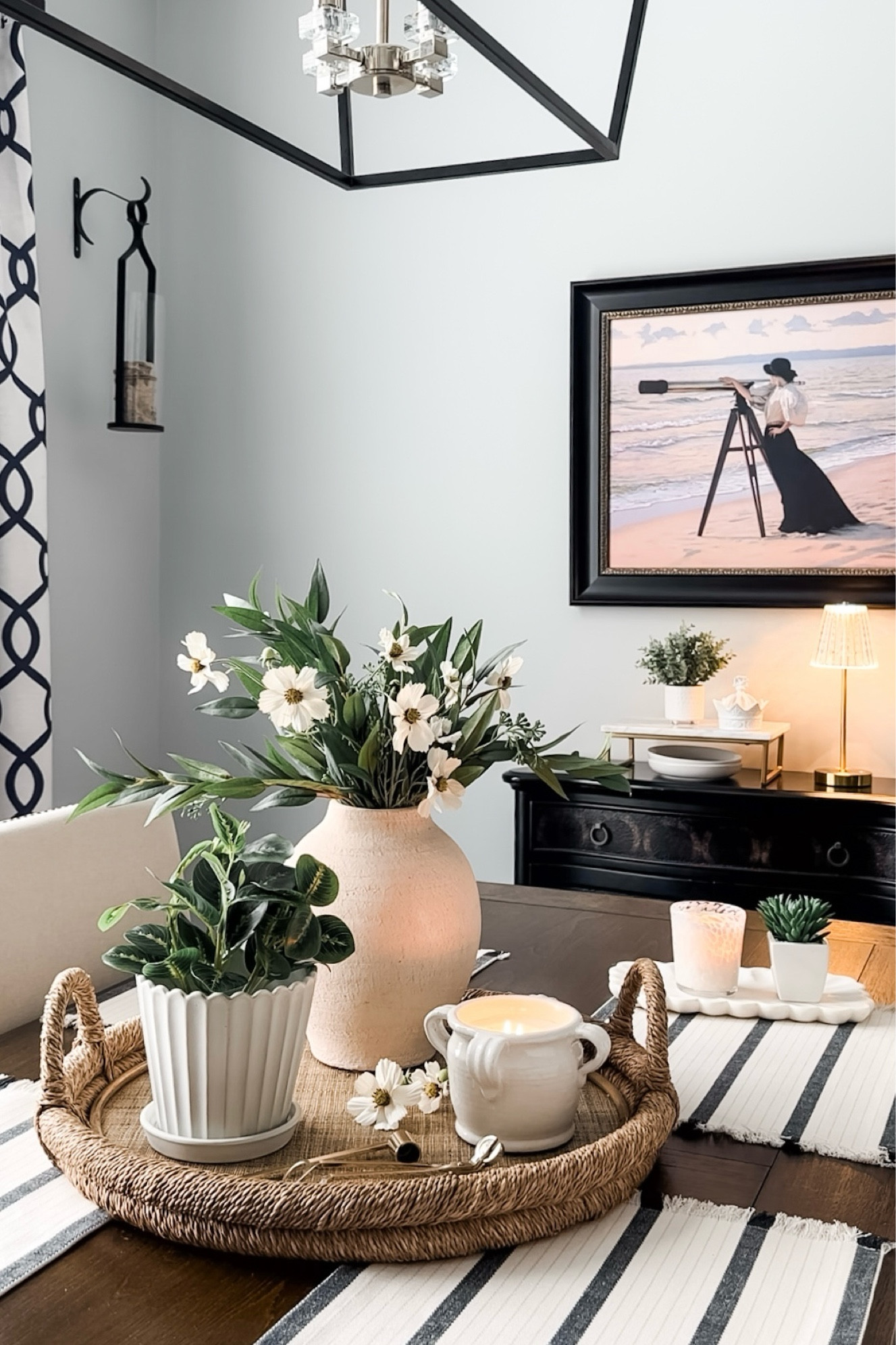 New favorite decor! Faux potted plant in pretty scallop planter, Mediterranean garden candle, touch accent light, rustic vase, greenery, cosmos, tray, placemats, scallop tray, marble stand, artwork, light fixture, black cabinet, sconce light set. Target, Amazon home, Pottery Barn, Walmart, Wayfair, Kirkland’s home. Free shipping. 

#LTKstyletip #LTKfindsunder50 #LTKhome