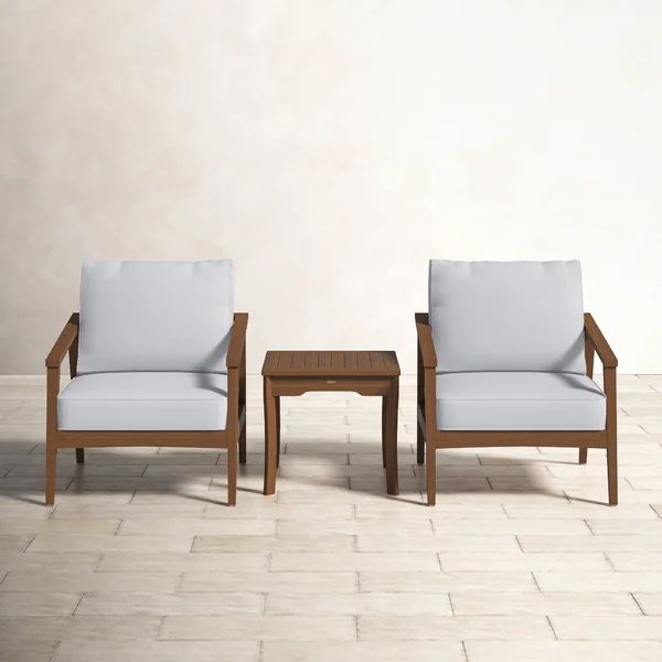Cael Solid Wood 2 - Person Seating Group with Cushions | Wayfair North America